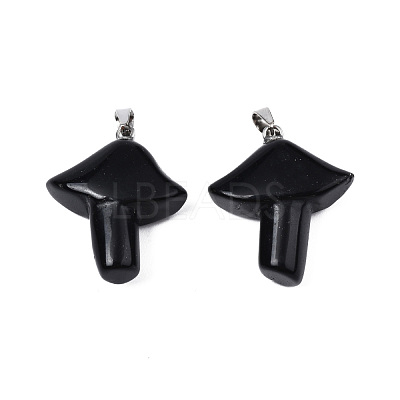 Natural Obsidian Pendants G-R480-02H-1
