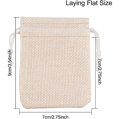 Burlap Packing Pouches Drawstring Bags ABAG-BC0001-05B-9x7-1