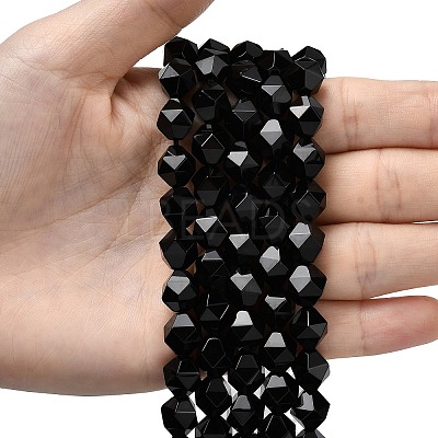 Natural Black Onyx Beads Strands G-Z119-A04-03-1