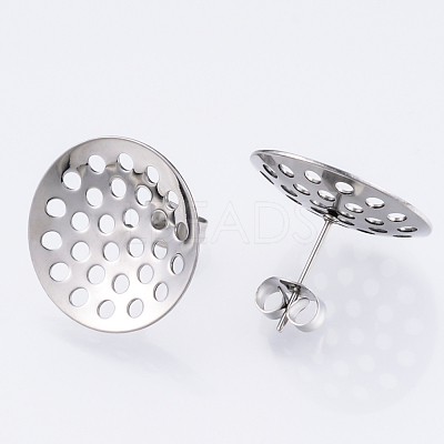 Non-Tarnish 304 Stainless Steel Stud Earring Findings STAS-Q231-03B-A-1