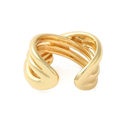 Brass Open Cuff Rings RJEW-A046-03G-1