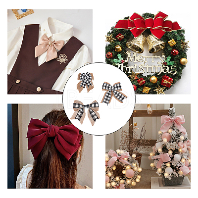 3Pcs 3 Style Big Bowknot Polyester Imitation Linen Ornament Accessories DIY-CA0002-61-1