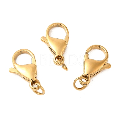 Ion Plating(IP) 304 Stainless Steel Lobster Claw Clasps STAS-AB15-G-02-1