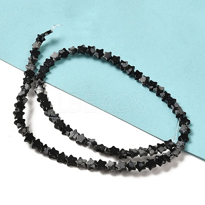 Natural Snowflake Obsidian Beads Strands G-G085-B37-02-1