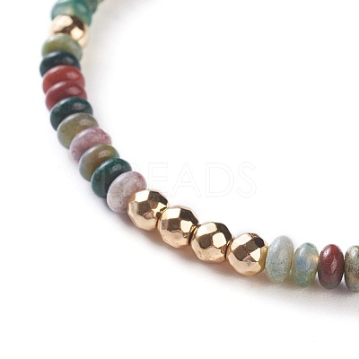 Natural Indian Agate Braided Bead Bracelets BJEW-O175-C08-1