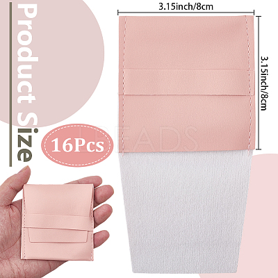 Square PU Leather Jewelry Flip Pouches PAAG-CL0001-02A-1