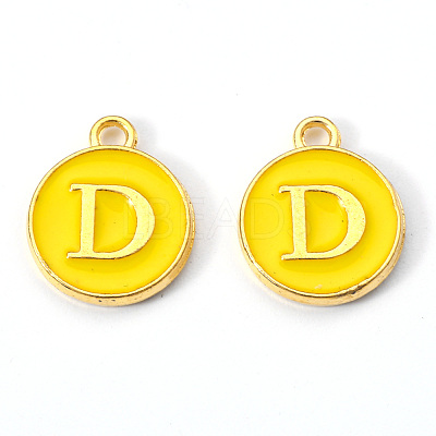 Golden Plated Alloy Enamel Charms X-ENAM-S118-09D-1