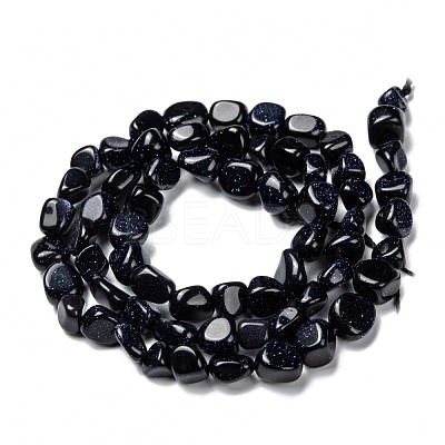 Synthetic Blue Goldstone Beads Strands G-G018-25-1