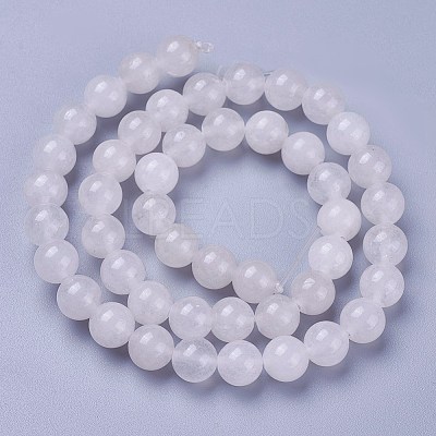 Natural White Jade Round Beads Strands G-N0120-03-8mm-1
