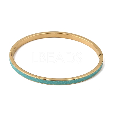 304 Stainless Steel Enamel Hinged Cuff Bangles for Women SA-CBAC920-15G-01-1