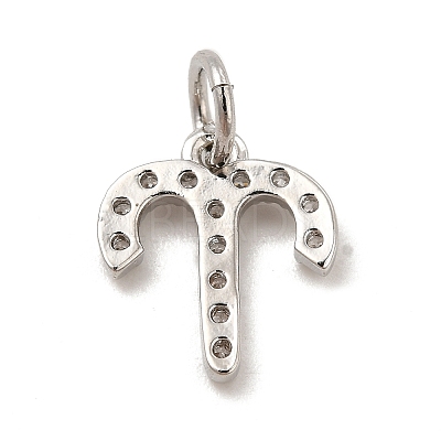 Brass Micro Pave Cubic Zirconia Charms KK-E077-02P-08-1
