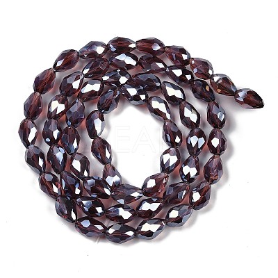Transparent Electroplate Glass Beads Strands EGLA-N013-T6mm-B03-1