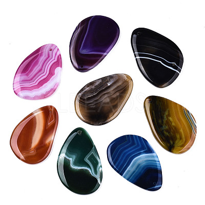 Dyed Natural Brazilian Agate Big Pendants G-T104-16M-1