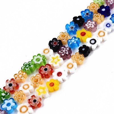 Handmade Millefiori Glass Bead Strands LAMP-YW0001-19A-1