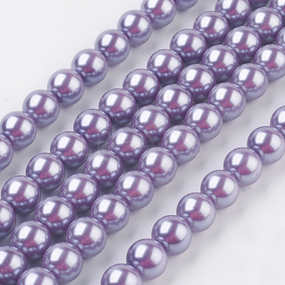 Eco-Friendly Dyed Glass Pearl Round Beads Strands HY-A002-10mm-RB056-1