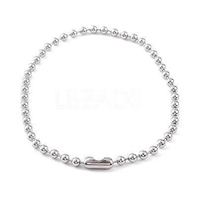Non-Tarnish 304 Stainless Steel Ball Chain Necklaces for Women NJEW-G135-01C-P-1