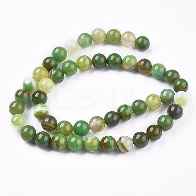 Natural Striped Agate/Banded Agate Beads Strands G-I261-C04-8mm-1