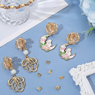 5 Pairs Brass Stud Earring Findings KK-BBC0020-87-1
