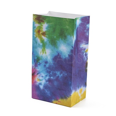 Rectangle with Tie-Dye Pattern Kraft Paper Bag CARB-PH0002-07-1