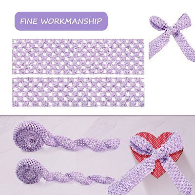2 Rolls 2 Sizes Polyester Elastic Ribbon EW-TA0001-02E-1