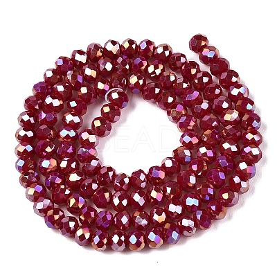 Electroplate Glass Beads Strands EGLA-A044-P4mm-B02-1