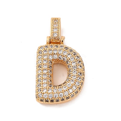 Brass Micro Pave Cubic Zirconia Pendants KK-C076-29D-G01-1