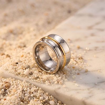 304 Stainless Steel Wide Band Finger Rings WG759FC-01-1