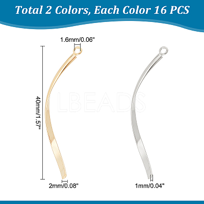 32Pcs 2 Colors 304 Stainless Steel Pendants STAS-UN0037-44-1