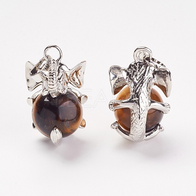 Natural Tiger Eye Pendants G-G713-D04-1