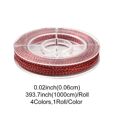 4 Rolls 4 Colors Braided Non-Elastic Beading Thread EW-YW0001-15-1