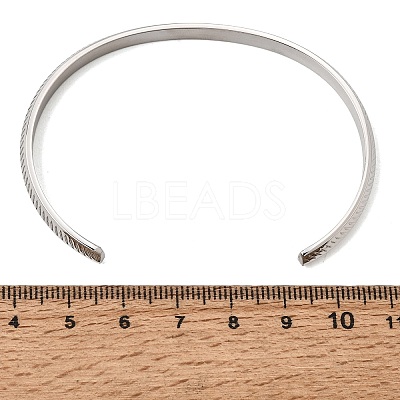 304 Stainless Steel Textured Open Cuff Bangles for Women SA-CBAC920-11P-1