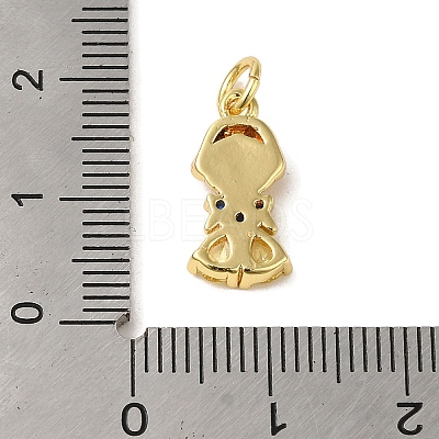 Brass Micro Pave Colorful Cubic Zirconia Glass Pendants X-KK-R162-026H-G-1