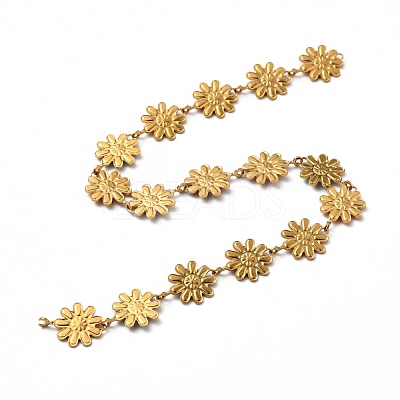 PVD Vacuum Plating 304 Stainless Steel Flower Link Chains CHS-C004-03G-1