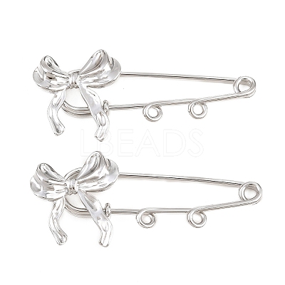 Bowknot 304 Stainless Steel Safety Pins Brooch Findings SA-CBA098D-12B-P-1