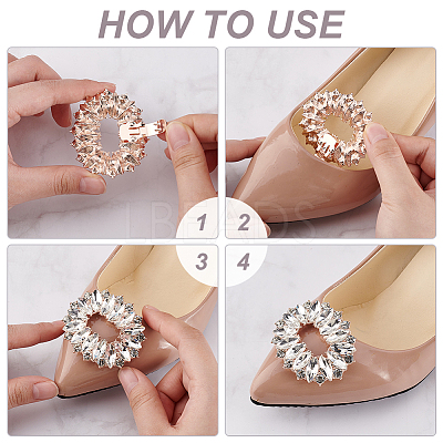 4Pcs 2 Style Alloy Crystal Rhinestone Shoe Decorations AJEW-PH0011-49KCG-1