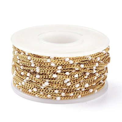 Ion Plating(IP) 304 Stainless Steel Enamel Curb Chains CHS-P013-01G-11-1