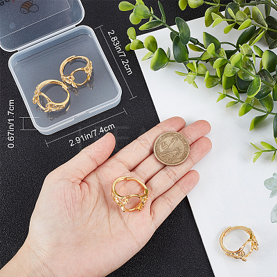 4Pcs Adjustable Brass Ring Components KK-BBC0008-71-1