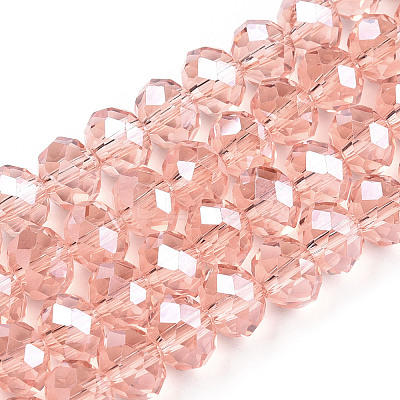 Electroplate Glass Beads Strands EGLA-A034-T6mm-A34-1