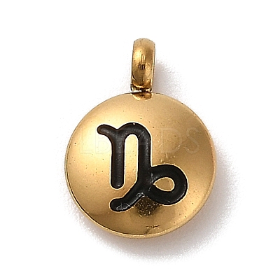 304 Stainless Steel Black Enamel Charms LS-STAS-R009-02G-05-1