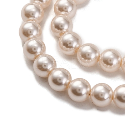 Baking Paint Pearlized Glass Pearl Round Bead Strands PEAR-H019-02A-02-1
