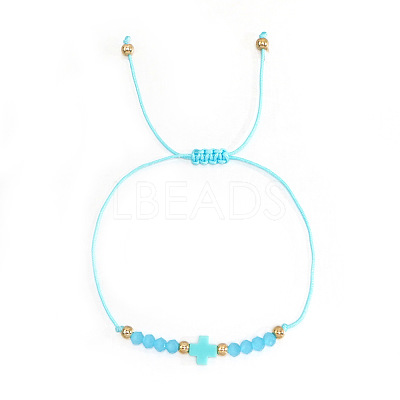 Bohemian Style Glass Braided Beads Bracelets EW0556-3-1