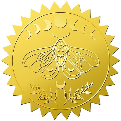 34 Sheets Self Adhesive Gold Foil Embossed Stickers DIY-WH0509-054-1