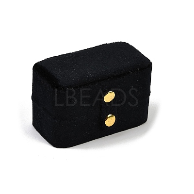 Mini Rectangle Velvet Ring Storage Boxes with Snap Buttons CON-Z009-02B-1