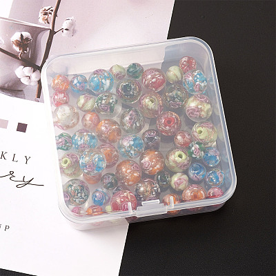 Handmade Gold Sand Lampwork Beads LAMP-CD0001-06-1