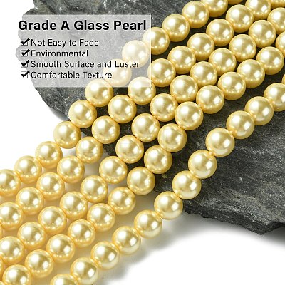Eco-Friendly Dyed Glass Pearl Round Bead Strands X-HY-A002-8mm-RB071-1