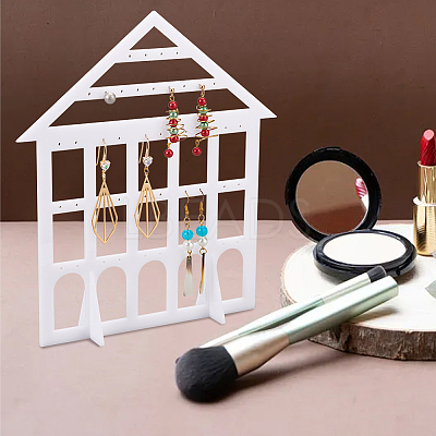 Detachable Lovely House Acrylic Earring Display Stands EDIS-WH0029-48B-1