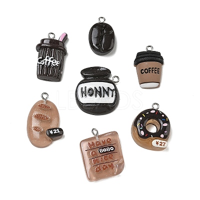10Pcs Opaque Resin Imitation Food & Drink Pendants RE-CBA392A-01P-1