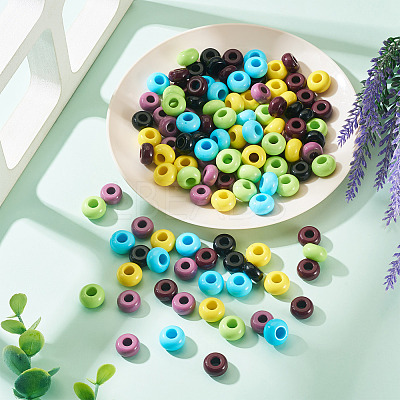 120Pcs 6 Colors Opaque Acrylic European Beads SACR-TA0001-24-1