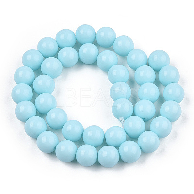 Opaque Solid Color Glass Beads Strands GLAA-T032-P10mm-10-1