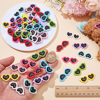 54Pcs 9 Colors Opaque Resin Cabochons RESI-SC0006-74-1